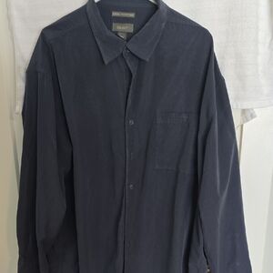 Navy Casual Button-Down Shirt